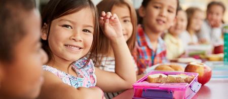 Children eating lunch together