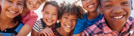 A group of laughing smiling children