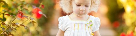 Little girl walking in park