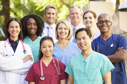 A group of doctors and nurses