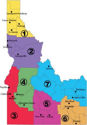 Regional map of Idaho