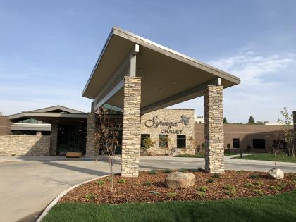 Exterior of the Syringa Chalet building at State Hospital South in Blackfoot, ID