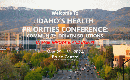 Idaho Health Priorities Conference banner with image of downtown boise