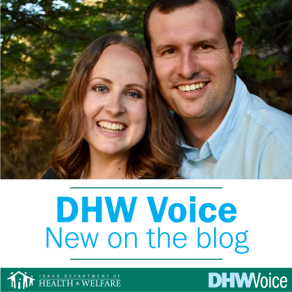 Foster family smiling photo. New on DHW Voice.