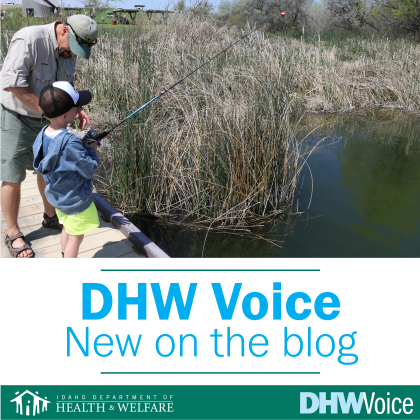 IDPR Park Ranger fishes with child 