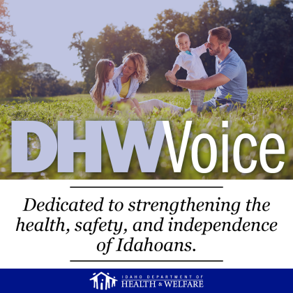 DHW Voice with a photo of families in a park